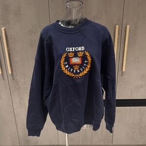 Jerzees Navy Oxford Crewneck Sweater
